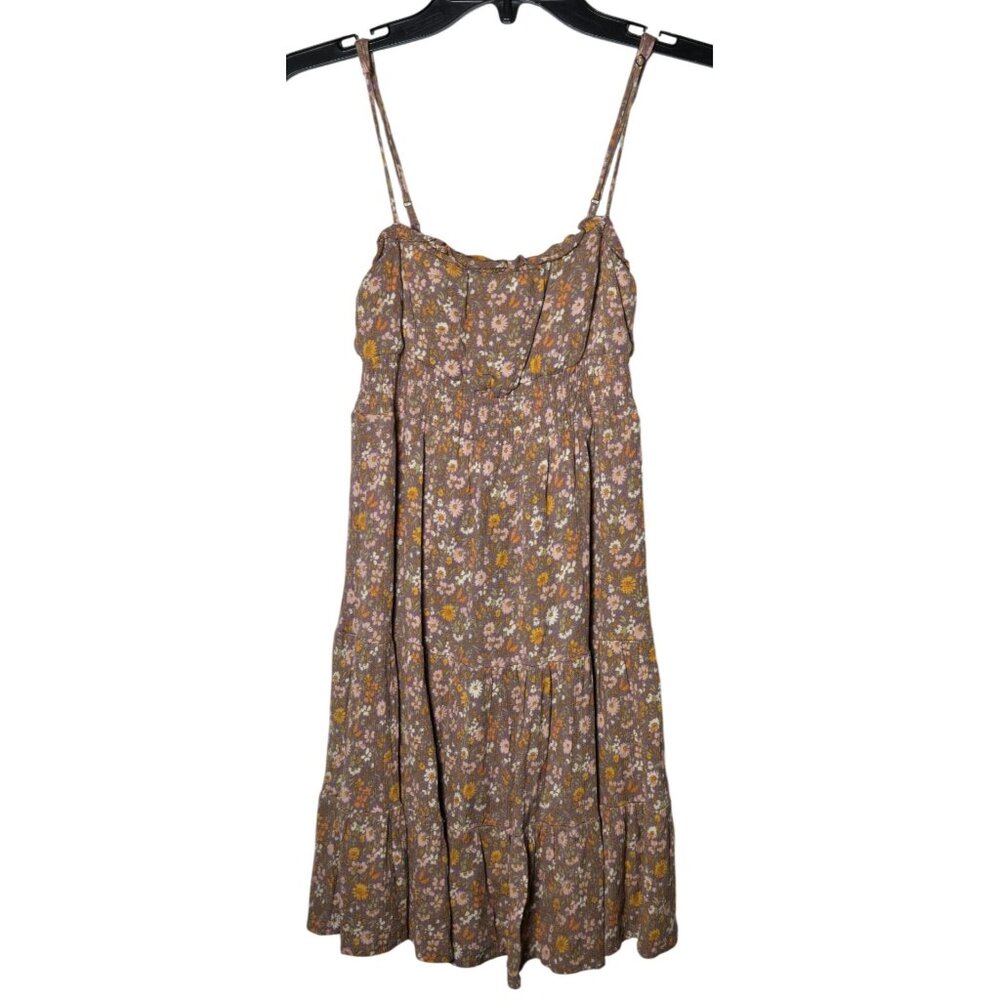 Becool Women Multicolor Floral Babydoll Mini Dress Size Small Cottage Boho Fairy